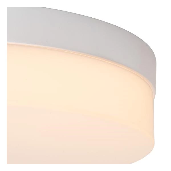 Lucide BISKIT - Plafonnier Salle de bains - Ø 23 cm - LED - 1x12W 2700K - IP44 - Détecteur De Mouvement - Blanc - DETAIL 2